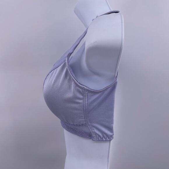 Rhonda Shear Sz M Wireless Bra Pull Over Purple Retro Pin Up Removable Pads #676 - Picture 3 of 12